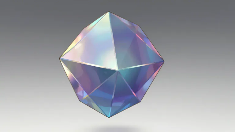 Visual representation of "icosahedron" - An icosahedron is a three-dimensional shape that has twenty triangular faces, twelve vertices, and thirty edges.