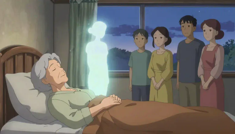 Visual representation of "decease" - The death of a person