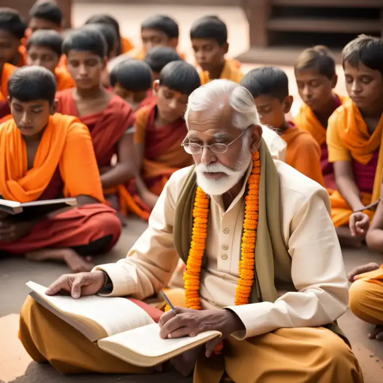 Visual representation of "pundit" - A learned person, expert, or teacher, especially in the Hindu tradition.