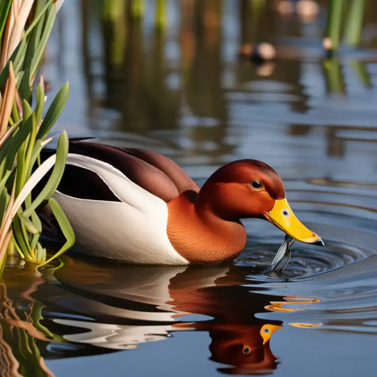 Visual representation of "redhead" - A North American duck with a reddish-brown head