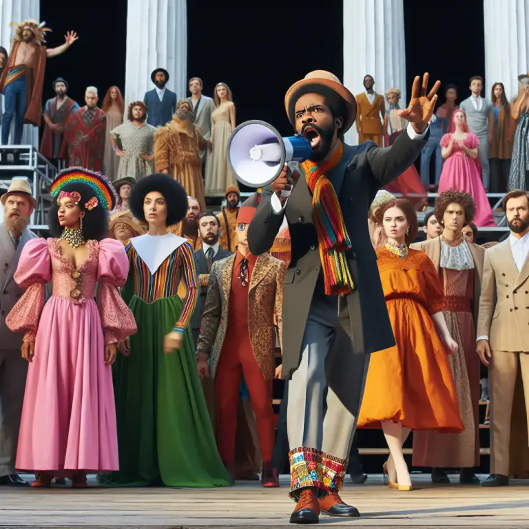 Visual representation of "performative" - Dealing with the role of behavior in social situations, especially behavior that is theatrical or meant to communicate a message.
