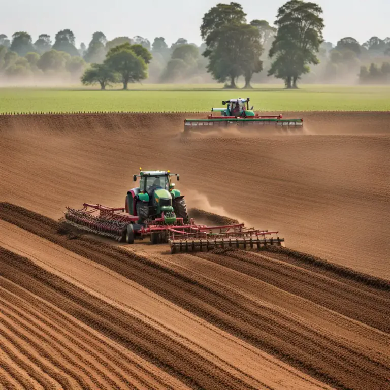 Visual representation of "plough back in" - In farming, to turn over the top layer of soil so that nutrients from previous crops are returned to the earth.