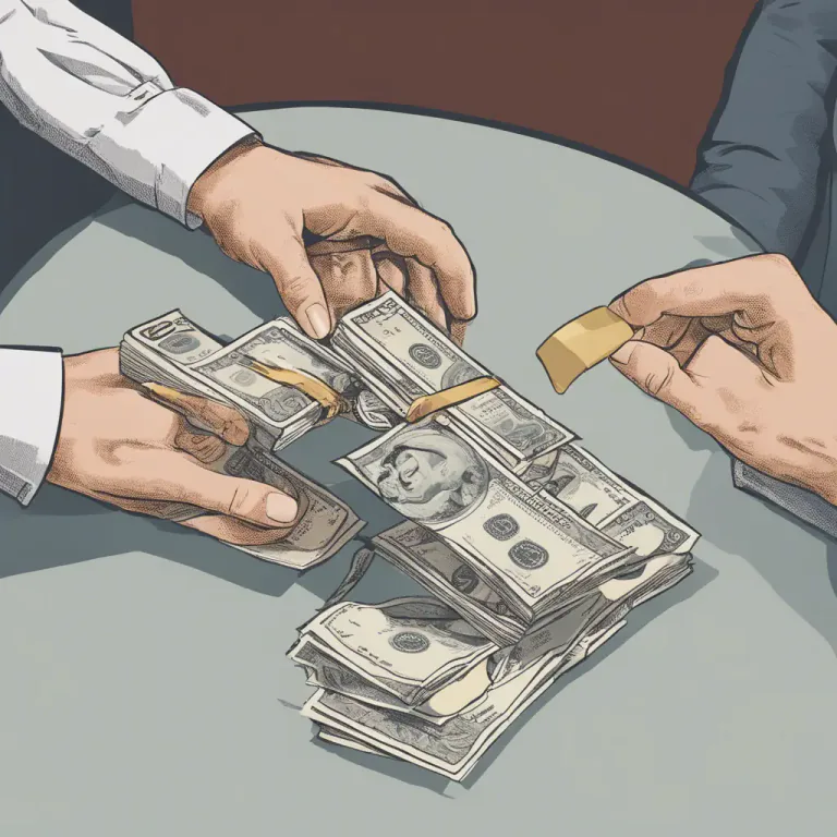 Visual representation of "up front" - To pay or give something before receiving the service or product.