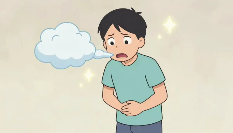 Visual representation of "flatus" - Gas released from the digestive system through the rectum.
