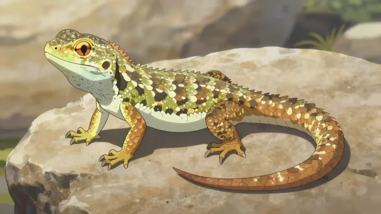 Visual representation of "lizard" - A type of reptile with four legs and a long tail, that is usually covered in scales.