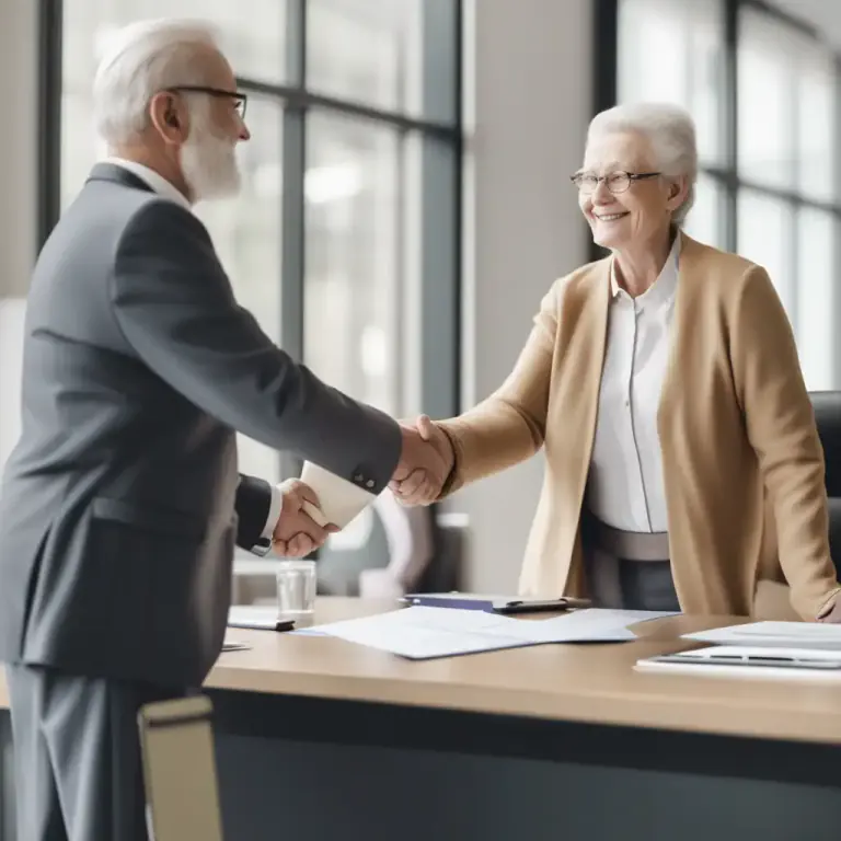 Visual representation of "pension off" - To officially make someone retire and give them a pension.