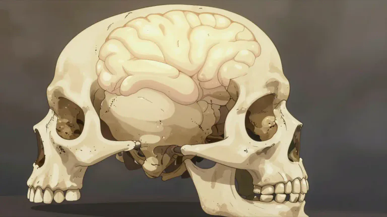 Visual representation of "braincase" - The part of the skull that encases the brain, protecting it from injury.