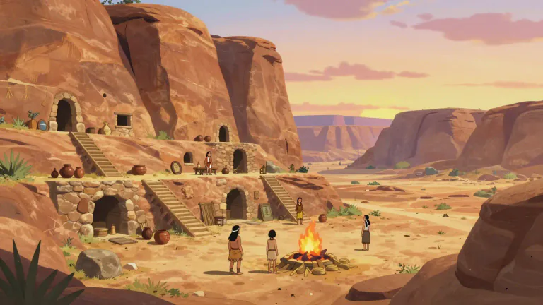 Visual representation of "anasazi" - A member of a prehistoric Native American culture centered in the southwestern United States, known for its unique dwellings.