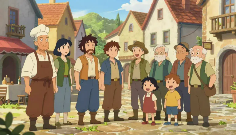 Visual representation of "townsfolk" - The people who live in a particular town.