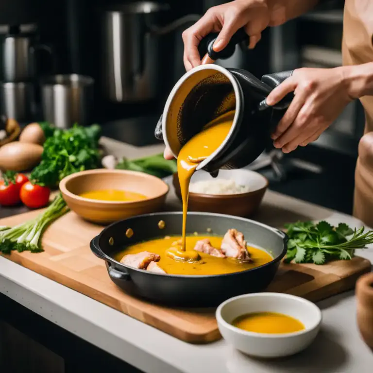 Visual representation of "curry" - To prepare or flavor with a curry sauce