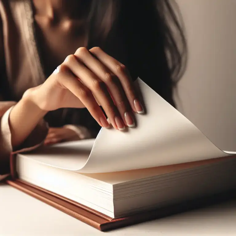 Visual representation of "leaf" - A single sheet of paper in a book