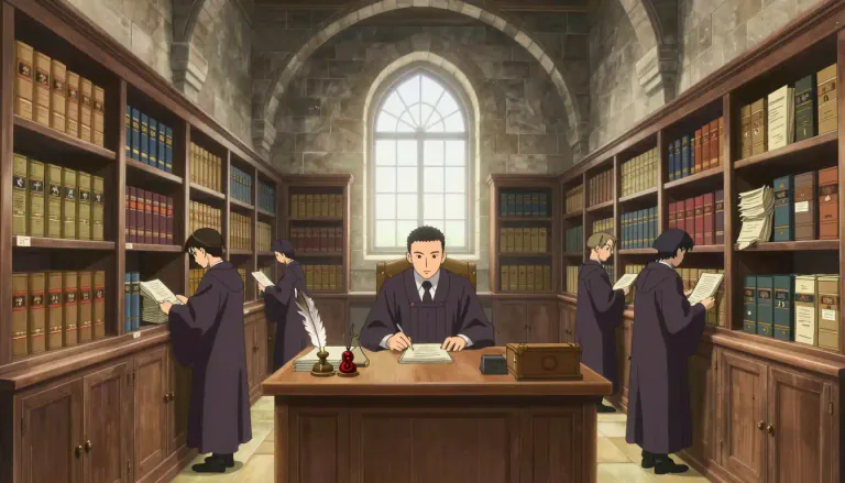 Visual representation of "chancery" - A part of a government or court that keeps records