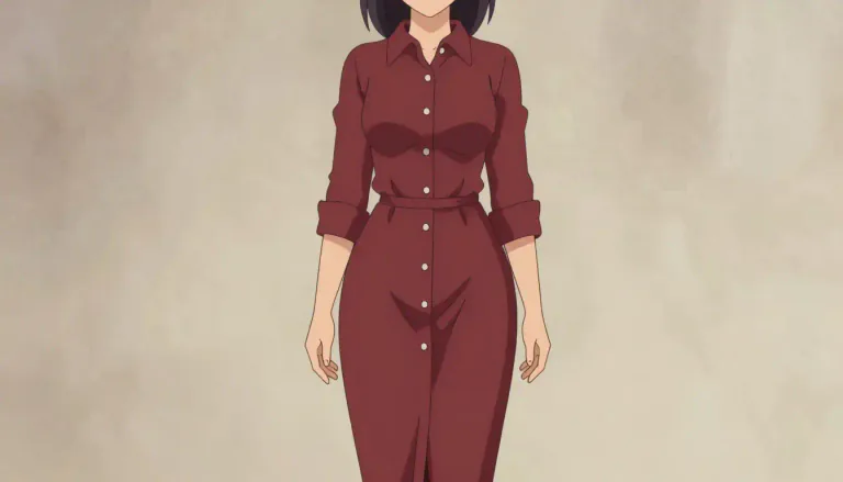 Visual representation of "shirtdress" - A dress designed in the style of a shirt, typically buttoned down the front and often having a collar.