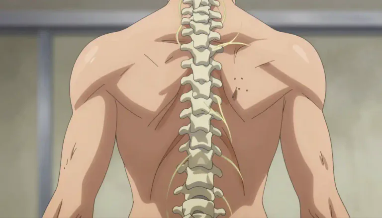 Visual representation of "paraspinal" - Referring to muscles or nerves that are located beside the spine.