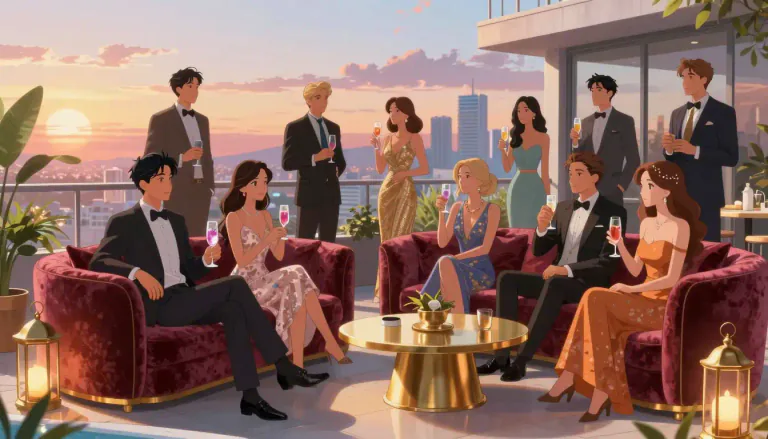 Visual representation of "highlife" - A lifestyle characterized by luxurious living, often associated with wealth and enjoyment.