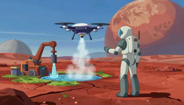 Visual representation of "terraformer" - A person or device that alters the environment of another planet to make it suitable for human life.