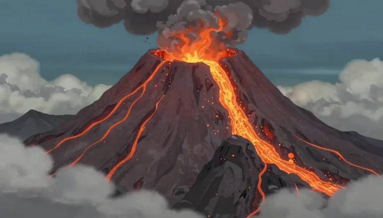 Visual representation of "volcano" - A mountain with a hole on top or on its side that can let out hot, melted rock, ash, gases, etc.