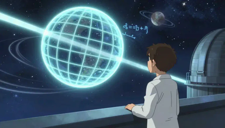 Visual representation of "einsteinian" - Relating to the theories or contributions of Albert Einstein, particularly his theories of relativity.