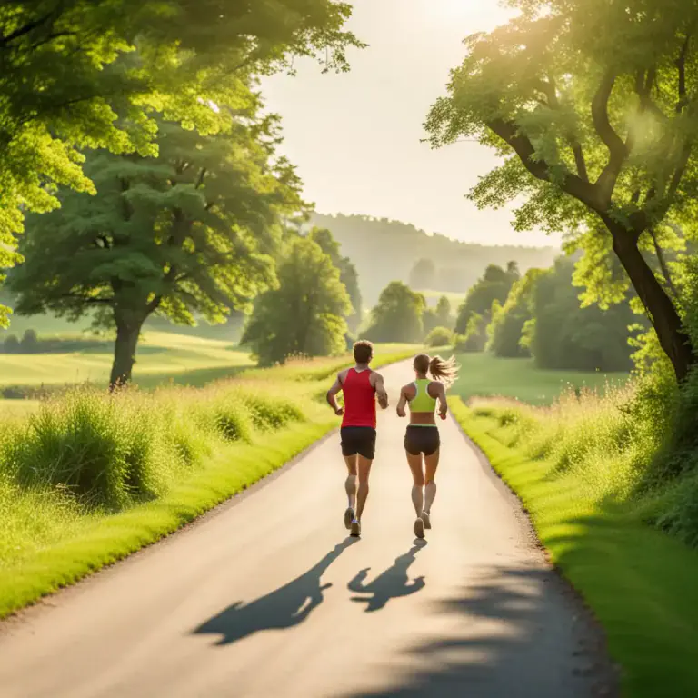 Visual representation of "jog along" - To move or continue in a leisurely or easy way