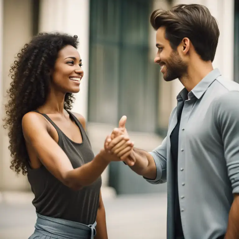 Visual representation of "hold out" - To stretch out or extend towards someone.