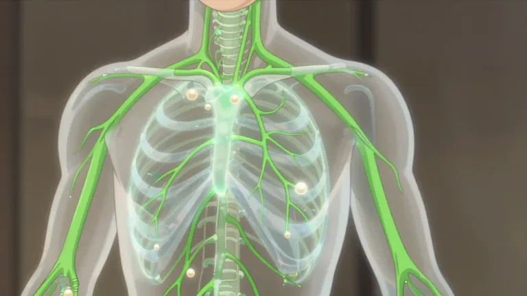 Visual representation of "lymphatic" - Related to the lymph or the vessels and nodes that carry it.