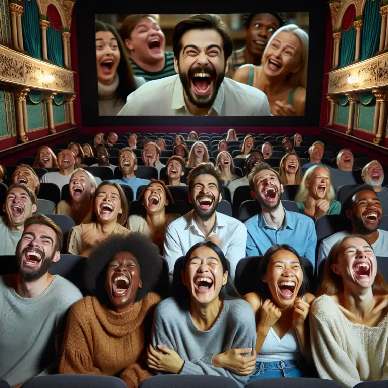 Visual representation of "gag" - A joke or an amusing story or scene, often in a film or show