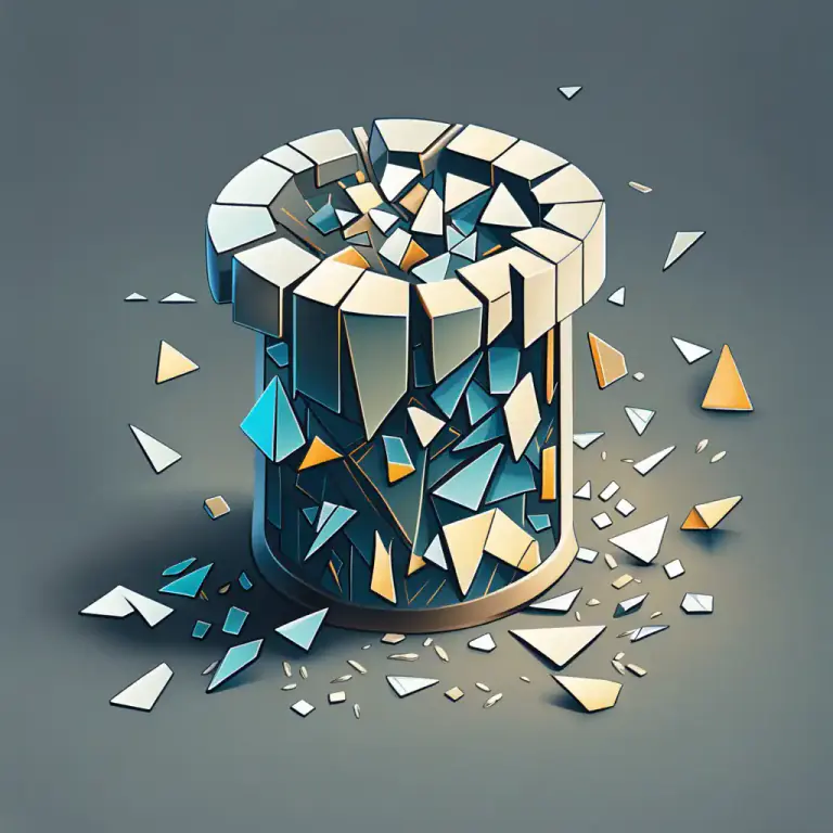 Visual representation of "shard" - In computing, a small part of a whole element or system