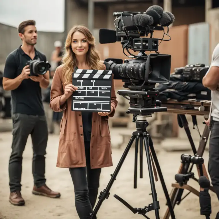 Visual representation of "movie" - The art of making films, or the industry of producing films