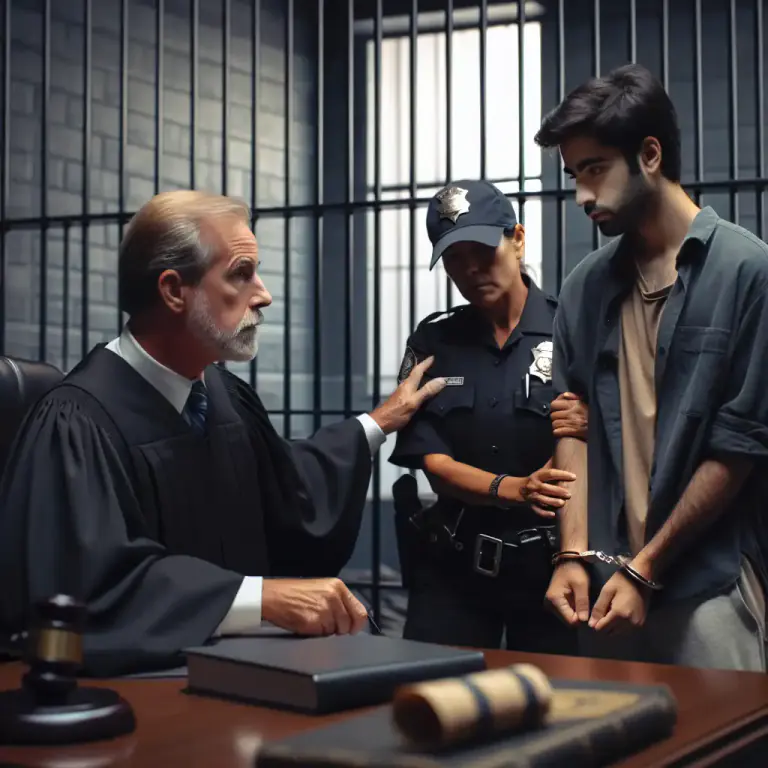 Visual representation of "send" - To cause someone to go to prison