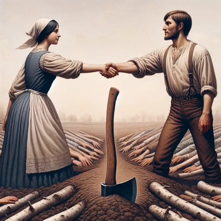 Visual representation of "bury" - To forget or avoid talking about an uncomfortable topic or past event.
