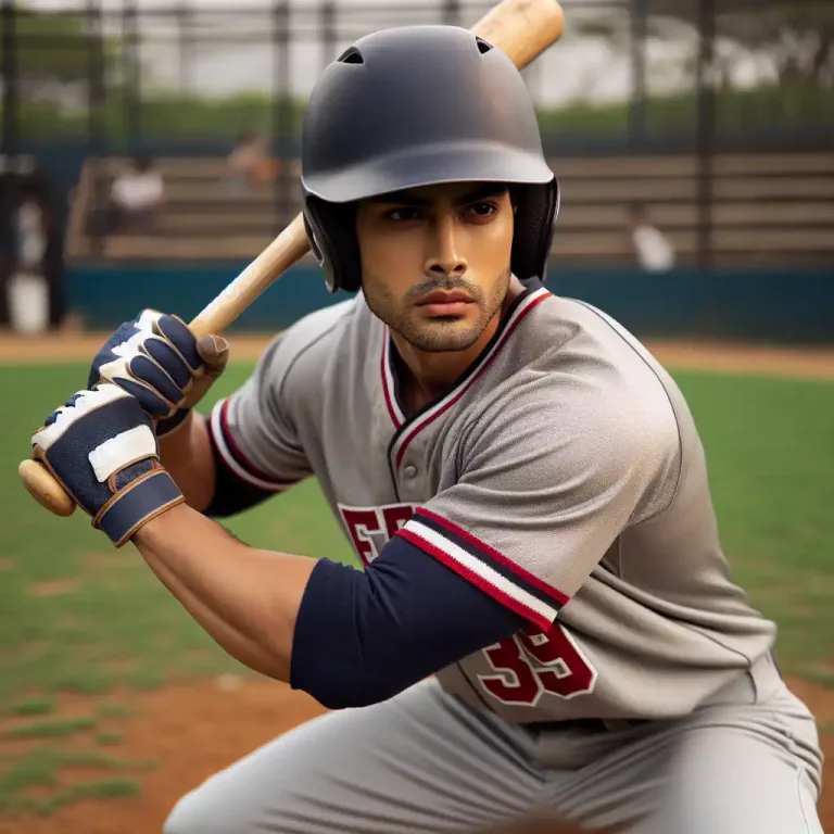 Visual representation of "bat" - To hit with a bat in a game.