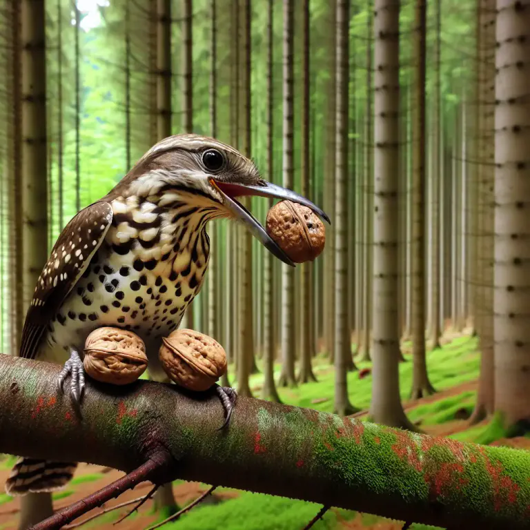 Visual representation of "nutcracker" - Birds from the family Corvidae, known for their ability to crack nuts