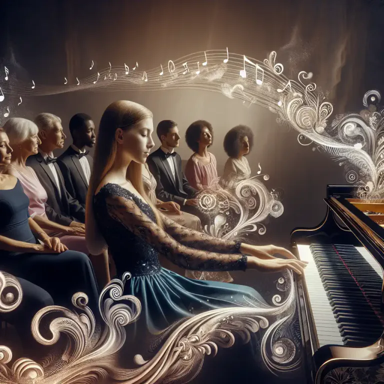 Visual representation of "arabesque" - A piece of music that is very beautifully ornamented and has a free flowing structure.