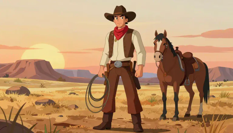 Visual representation of "buckaroo" - A cowboy, especially one in the western United States.