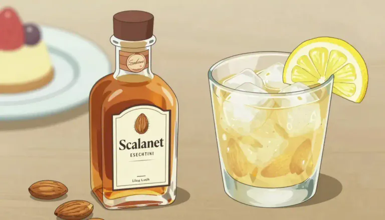 Visual representation of "amaretto" - Amaretto is a type of sweet liqueur that has an almond flavor, commonly used in cocktails and desserts.