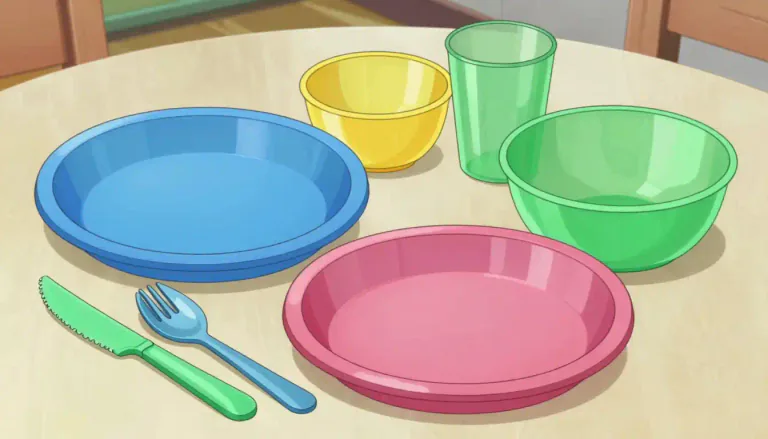 Visual representation of "plasticware" - Plasticware refers to dishes and utensils made from plastic, often used for serving food and drinks.
