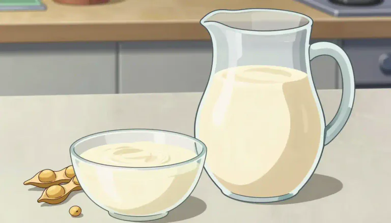 Visual representation of "soymilk" - Soymilk is a liquid obtained from soybeans, often used as a substitute for dairy milk.