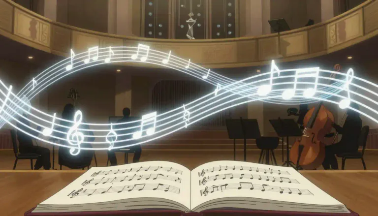 Visual representation of "stretto" - In music, a section where themes overlap, typically in a fugue