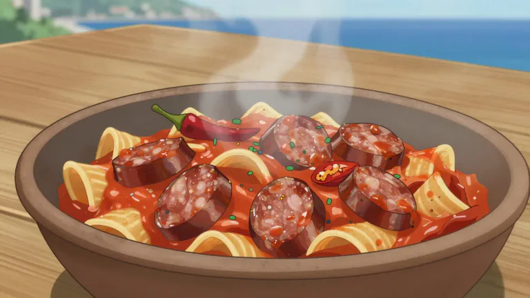 Visual representation of "calabrese" - A type of Italian cuisine or dish that originates from the Calabria region in southern Italy, often characterized by its spiciness and use of local ingredients.
