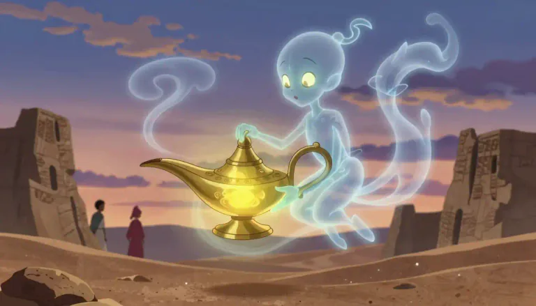 Visual representation of "jinn" - A supernatural being in Arabian folklore that is capable of assuming different forms and influencing humans.