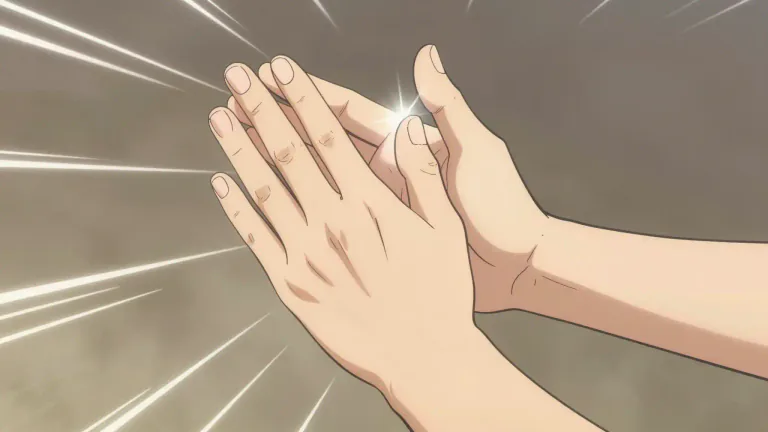 Visual representation of "handclap" - The sound produced by bringing the palms of the hands together.