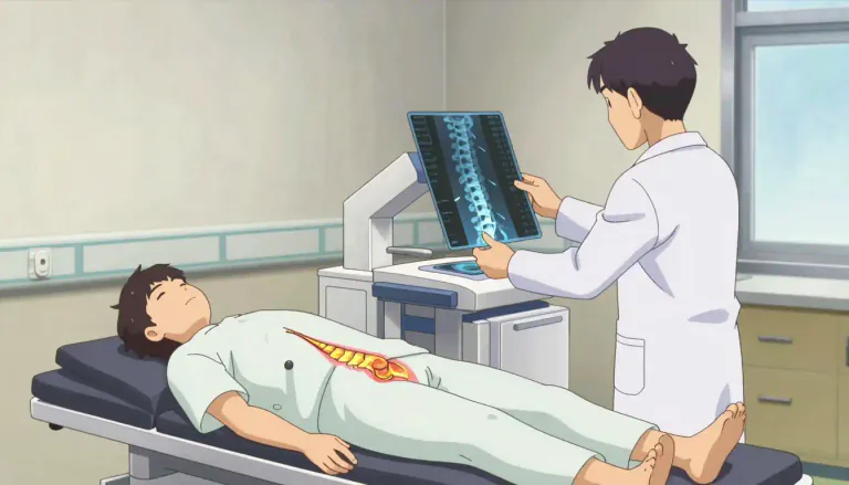 Visual representation of "myelography" - Myelography is a medical imaging technique used to visualize the spinal cord and detect disorders.