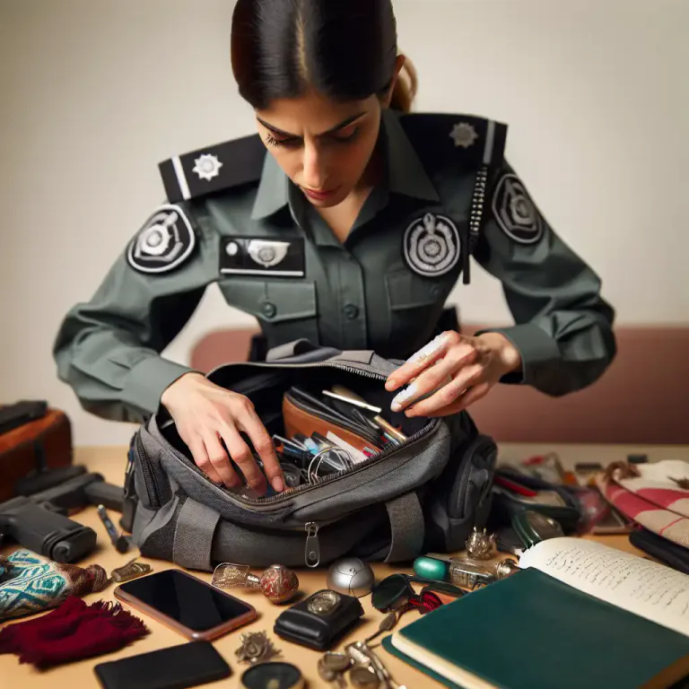 Visual representation of "search" - To examine legally seized goods or property