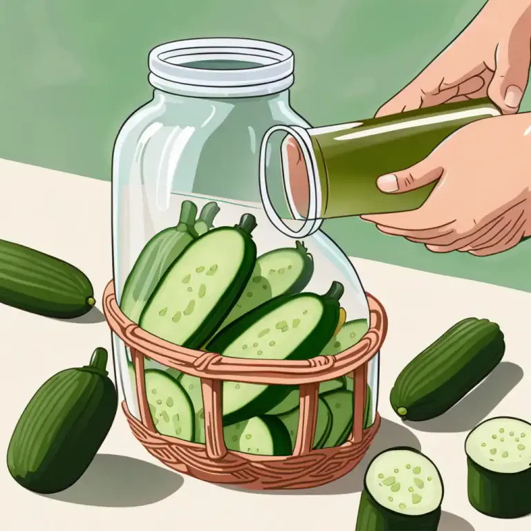 Visual representation of "pickle" - To preserve food in vinegar or brine.