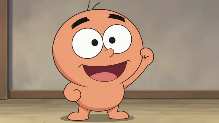 Visual representation of "toon" - A cartoon or animated character, especially in a comedic context.