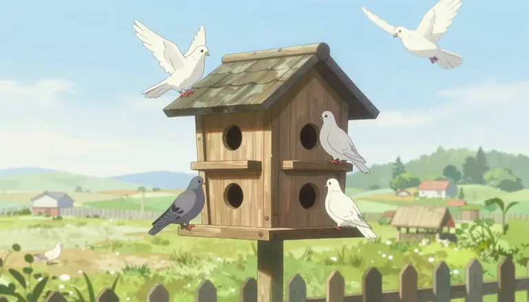 Visual representation of "dovecote" - A house or box built for pigeons or doves to live in.