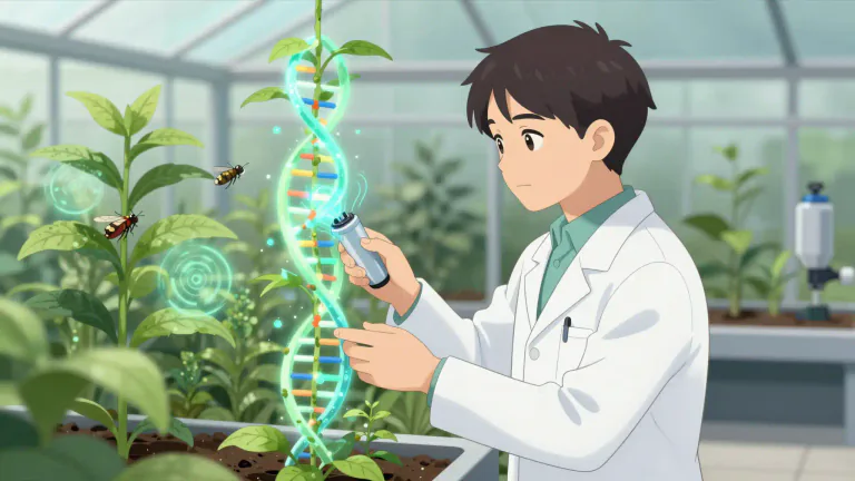 Visual representation of "genetically" - By means of genetic manipulation