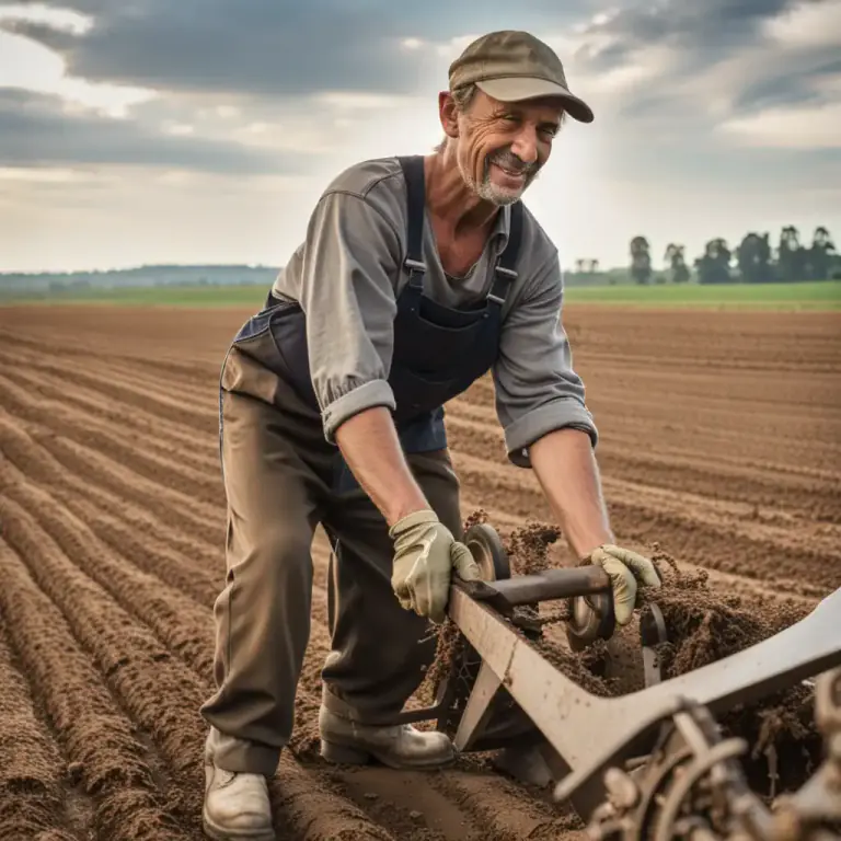 Visual representation of "under the plough" - Land that is in the process of being ploughed and prepared for sowing seeds.