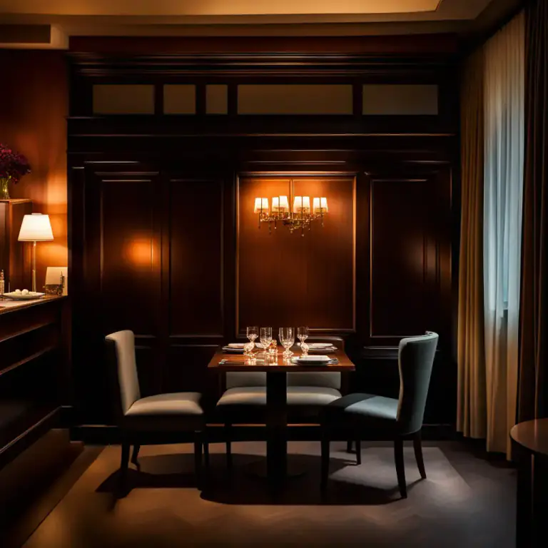 Visual representation of "cabinet" - A small private room or booth for a group to meet or eat in.
