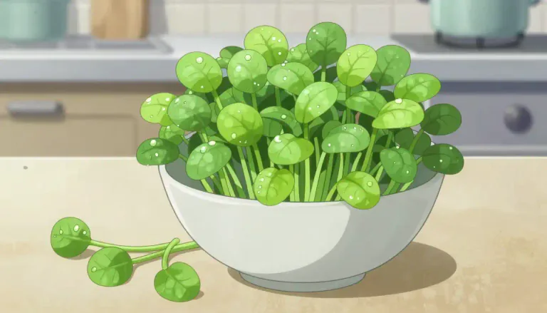 Visual representation of "watercress" - A plant with small green leaves that is used in salads and cooking